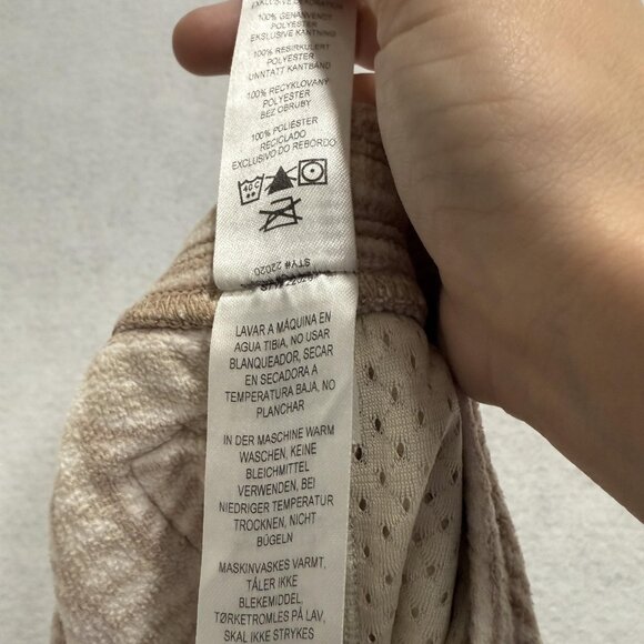 Patagonia Pants Womens Large Tan Fleece Patterned Drawstring Jogger Pockets FA23 - Picture 11 of 13